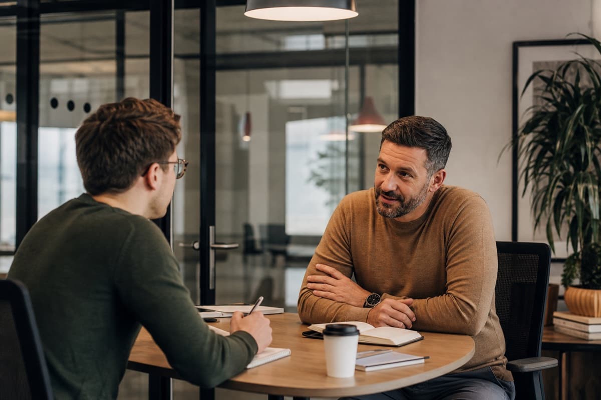Manager in a one-on-one meeting with a team member